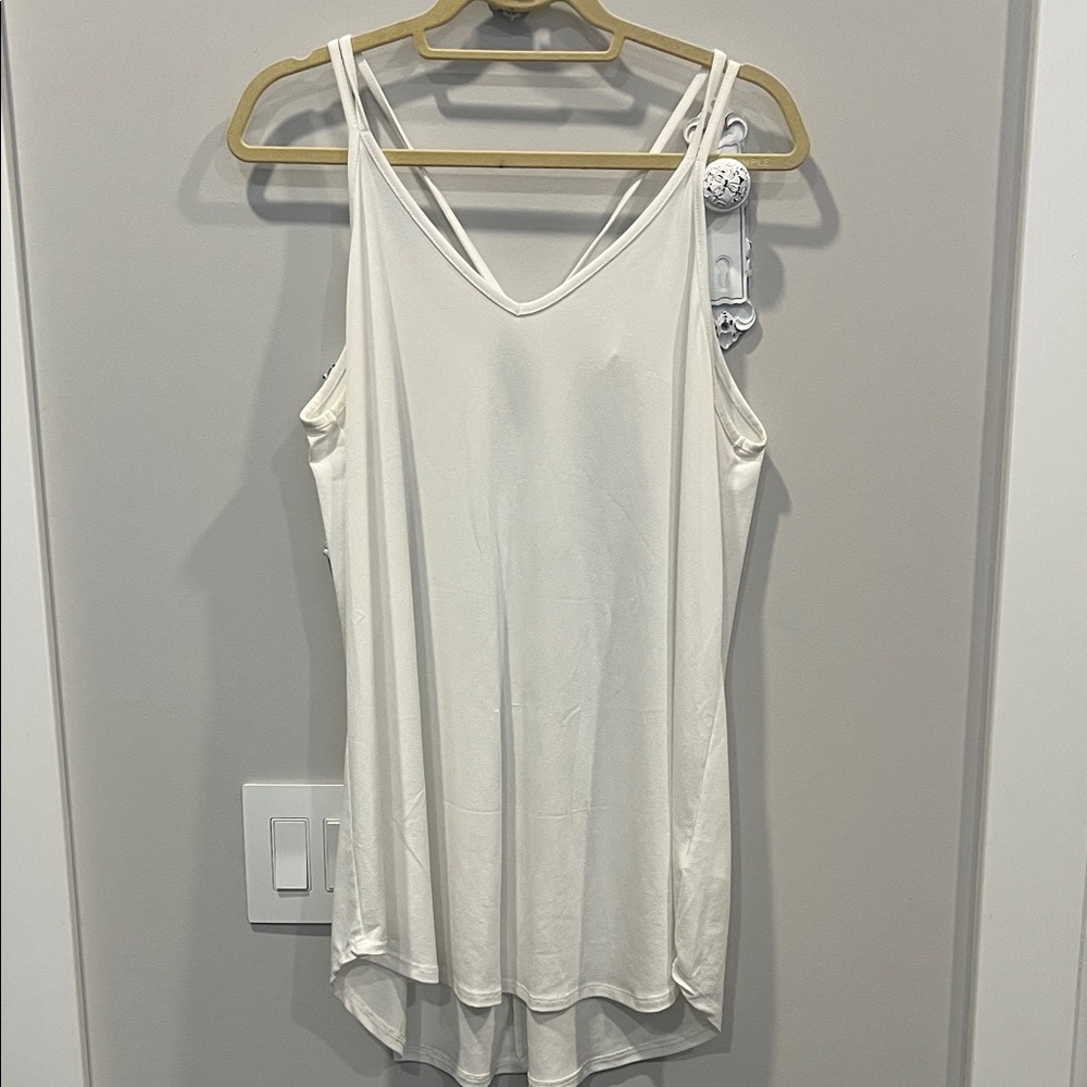 LuLaRoe White Double Strap Tank Top